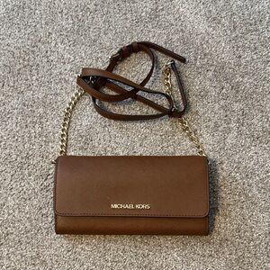 Michael Kors Tan Crossbody Bag with Gold Chain